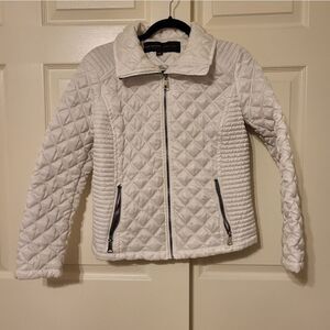 Andrew Marc white puffer full zip-up jacket